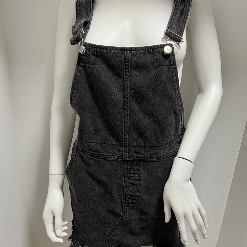 Free people black denim overalls